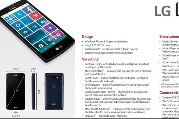 LG выпустит смартфон на Windows Phone